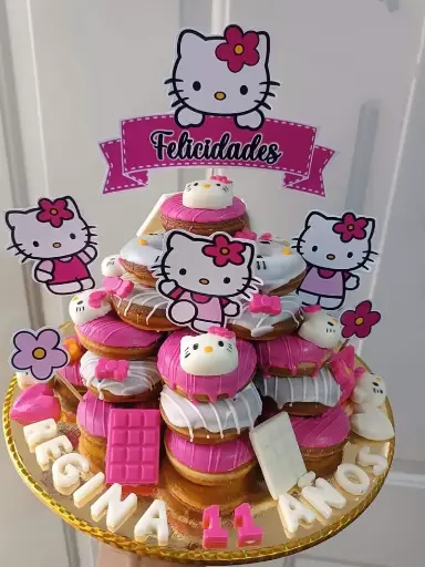 pastel minidonitas
